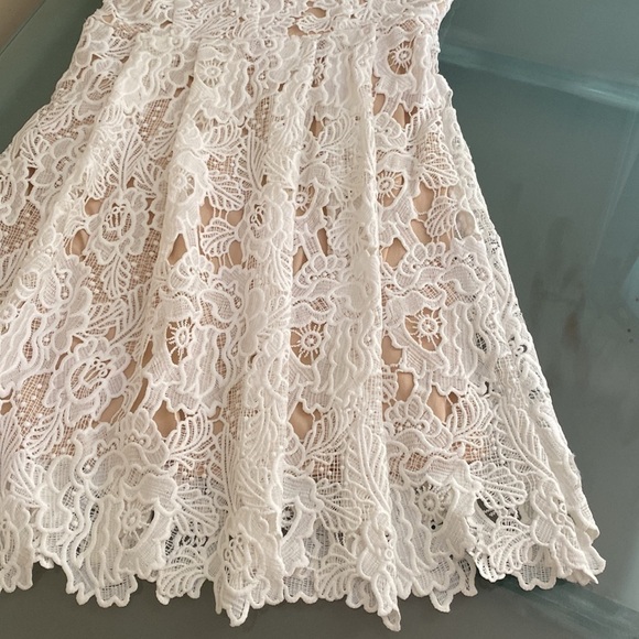 Francesca Cream Colored Lace White Dress Size M - Picture 4 of 8